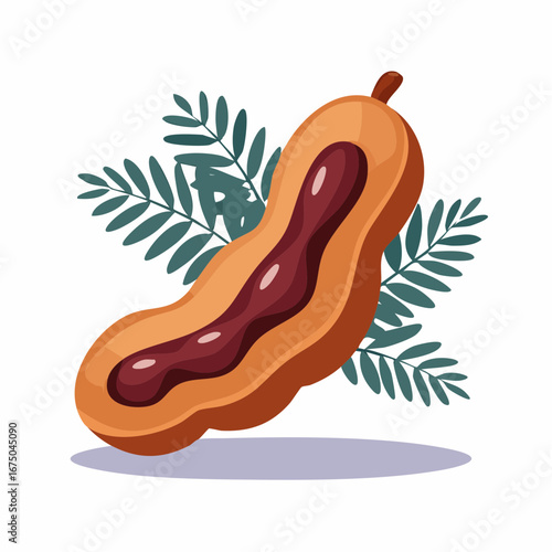 Cartoon Tamarind Fruit Illustration