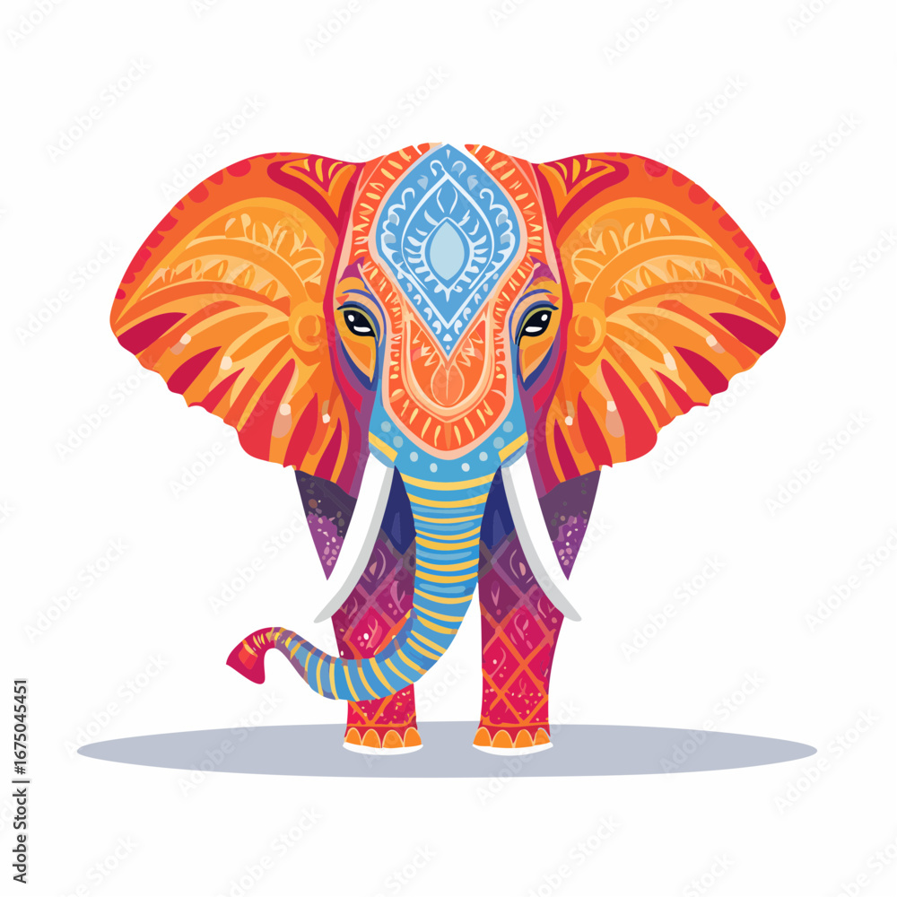 Obraz premium Colorful Decorative Elephant Design
