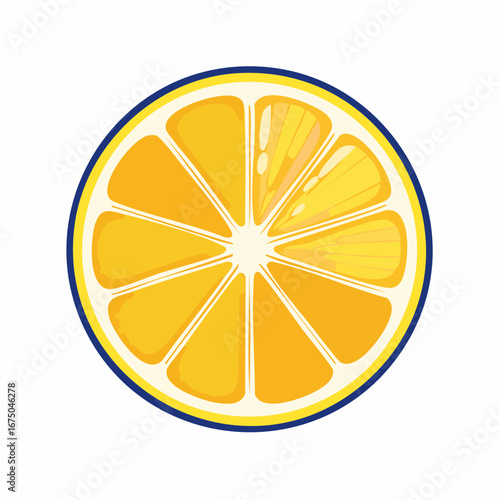 Circular Lemon Slice Illustration