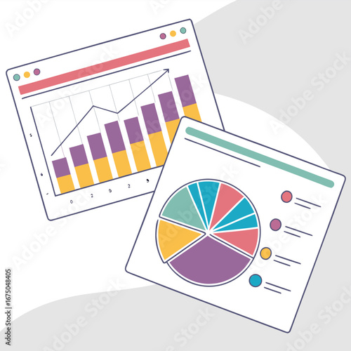 Data Driven Insights: Explore a dynamic display of data, featuring detailed charts and graphs designed to offer valuable insights, perfect for business and analytical representations.