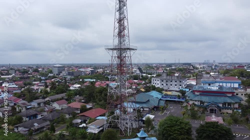 Satellite tower transmitting local television networks