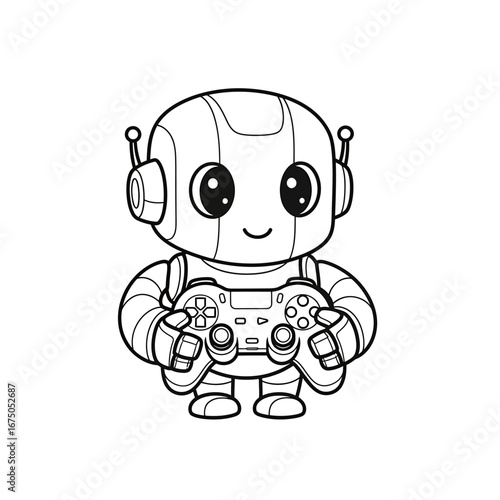 Robot Gamer Illustration