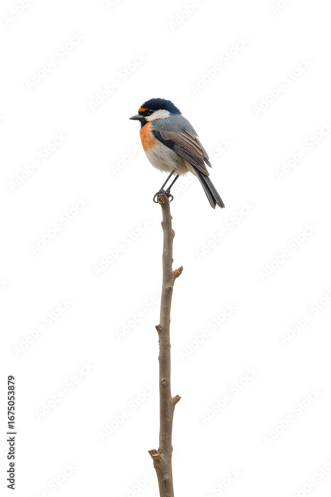 Fototapeta premium Striking bird perched on a branch against a clean background, perfect for nature projects