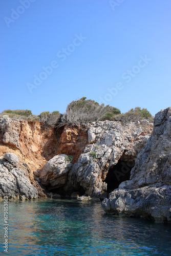 Natural cave in rock and mysterious atmosphere