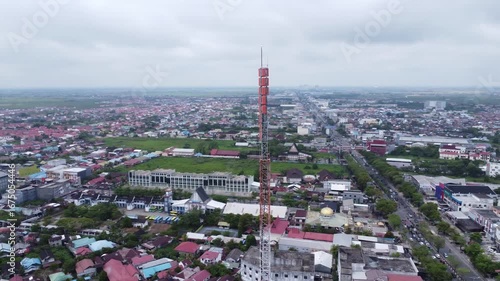 Satellite tower transmitting local television networks