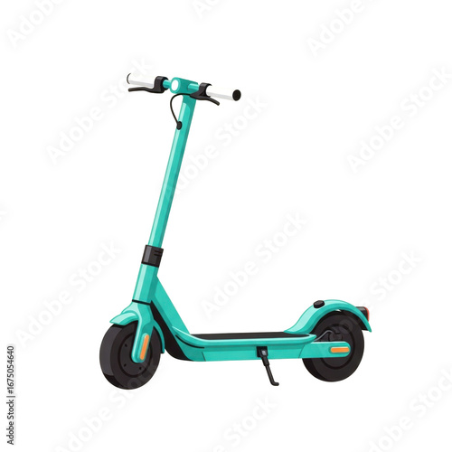 Compact Electric Scooter in Aqua Green Color for Urban Transportation