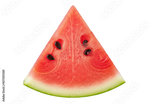 Freshly Cut Slice of Watermelon Isolated on Transparent Background