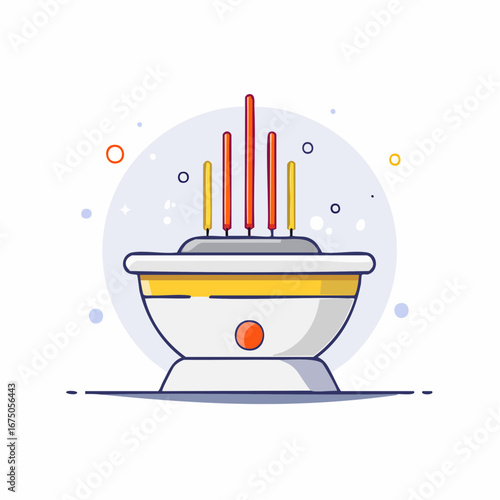 Colorful Incense Holder Illustration