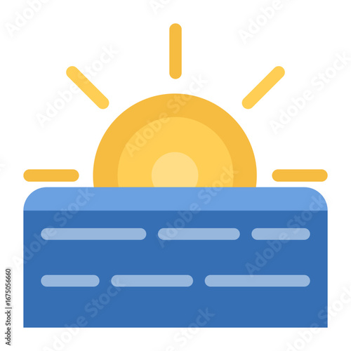 Sun over the sea
