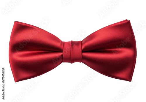 Red Satin Bowtie for Formal Occasions and Special Events with Transparent Background