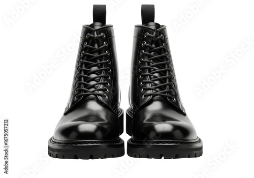 Classic Polished Black Lace-Up Boots Ideal for Modern Fashion and Everyday Wear