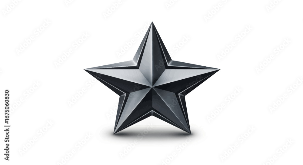 Fototapeta premium Gleaming Metallic Five-Pointed Star with Sharp Edges
