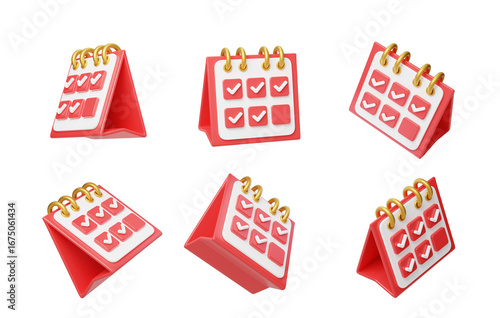 Calendar Tasks Check-in Completion Form Record 3D