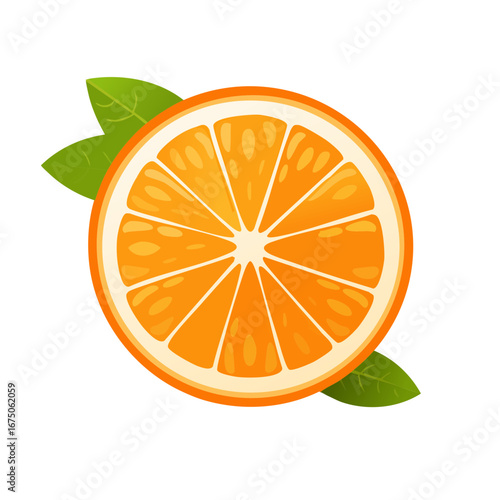 close up ripe orange fruits half isolated,vector art