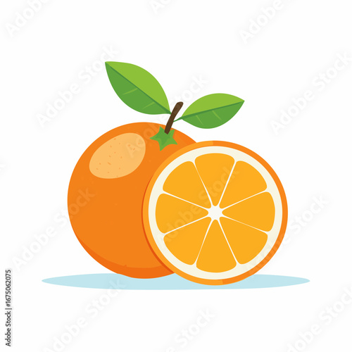 close up ripe orange fruits half isolated