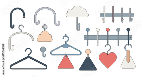 Collection of assorted hooks hangers and storage solutions for everyday organization and decor