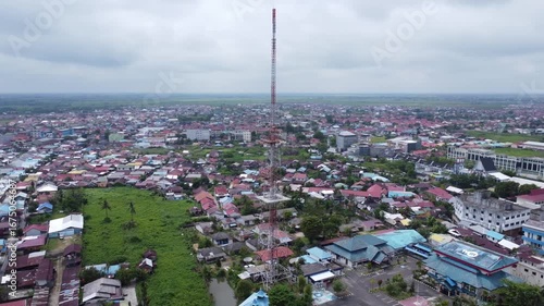 Satellite tower transmitting local television networks