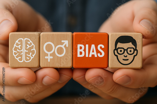 Bias model or implicit bias drives our explicit behavior, perspective and decisions with mindfulness, consciousness, preconscious.BIAS concept.