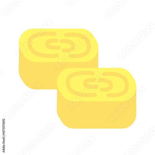 玉子焼きのベクターイラスト：お弁当・卵料理 - Japanese Omelette Vector Illustration: Lunch Box and Egg Dish