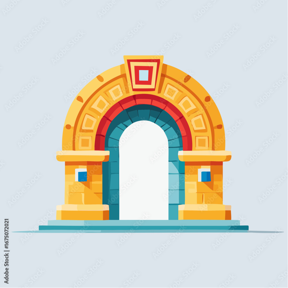 Fototapeta premium Colorful Cartoon Archway Design