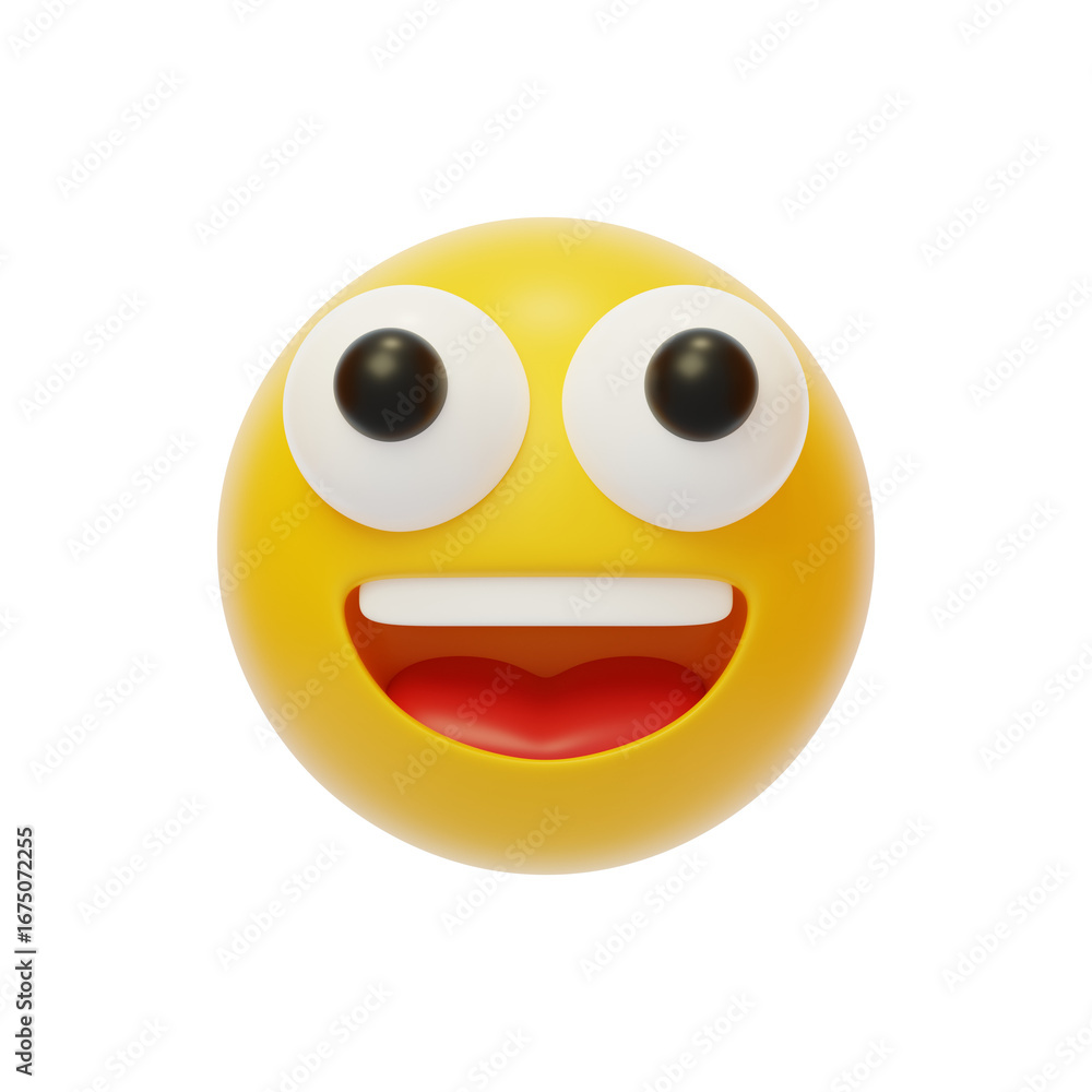 Fototapeta premium Happy Emoji Social Emotional Response 3D