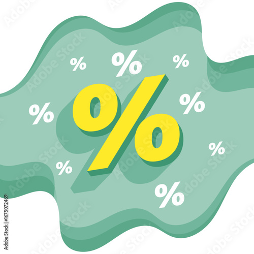 stylish percentage sign fluid background for cost deduction and calculation