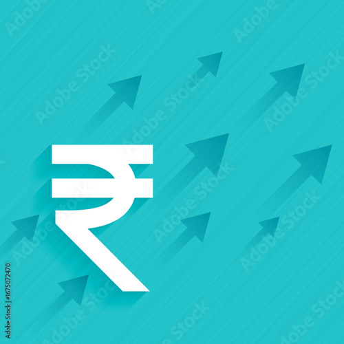 indian inr rupee with growth arrow ideal currency for investments