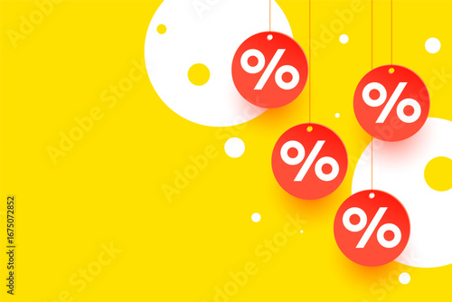 hanging style percentage sign banner for accounts and statistic