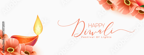 happy diwali wishes banner for festival of lights