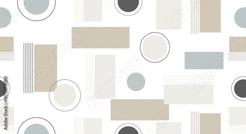 Geometric Abstraction with Muted Tones Seamless Pattern for Textile Design, Wallpapers, and Backgrounds, Suitable for Contemporary Art and Modern Decorative Purposes