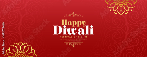 hindu festival happy diwali red banner design
