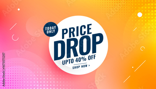 eye catching price drop banner get discount for limited time