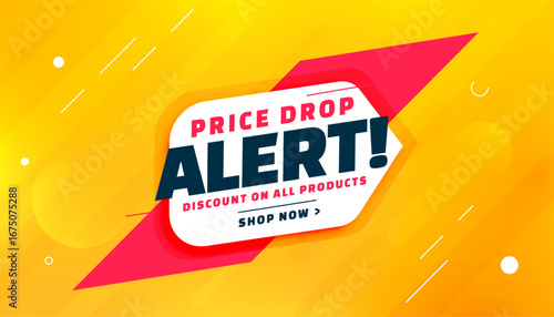 alert price drop offer banner shop now and get discount on all product