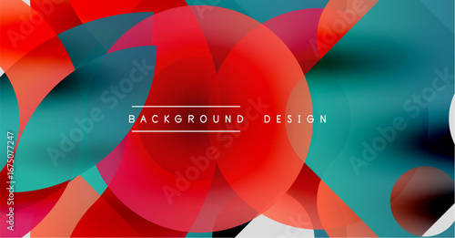 Abstract colorful design features overlapping circles, gradients. Modern aesthetic, vibrant hues create dynamic visual impact.
