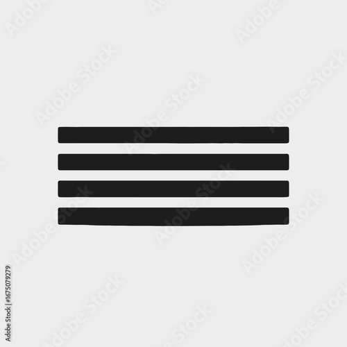 Bold four horizontal lines on pale background, stark abstract graphic silhouette