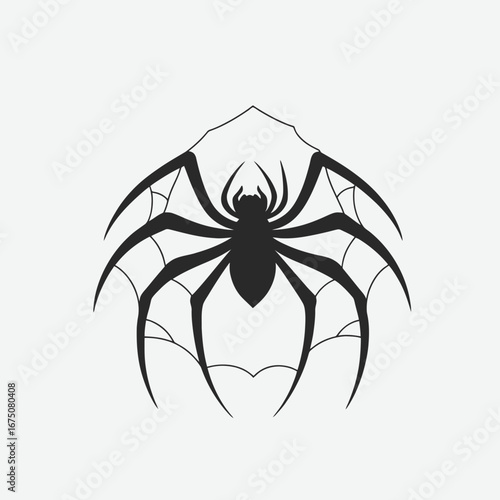 Striking spider on its web creates a spooky Halloween silhouette