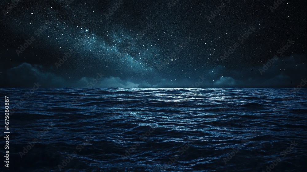 Fototapeta premium Dark ocean with crystal