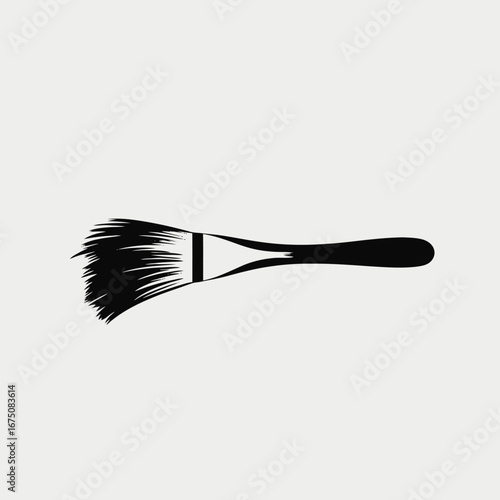 Minimalist painting tool vector artwork flat design brush stroke silhouette