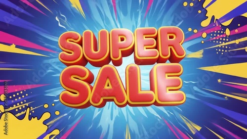 Wallpaper Mural Vibrant Super Sale Announcement with Dynamic Colors Torontodigital.ca
