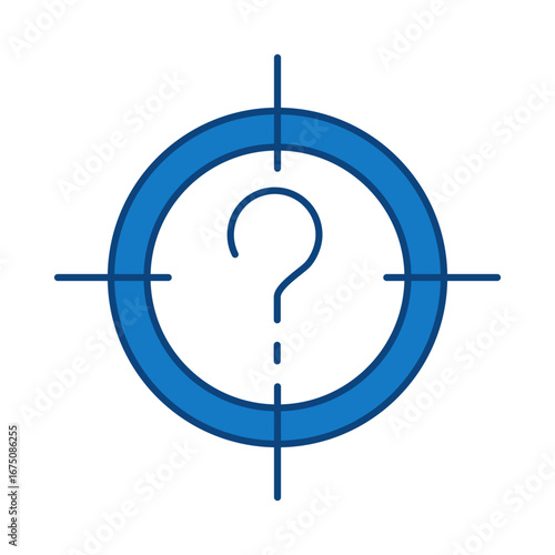Target with Question Mark Blue Line Icon. Question Mark, Thinking, Asking, Answer, Help Editable Stroke Vector Illustration