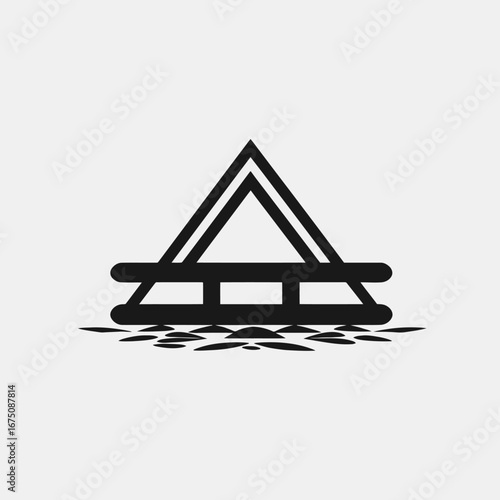 Striking geometric abstract design creating visual intrigue and powerful triangular silhouette