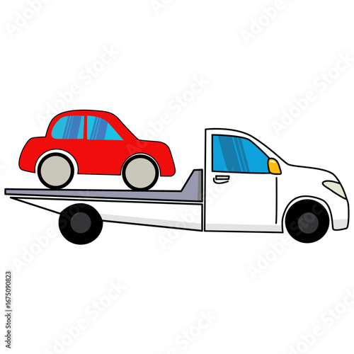flatbed tow truck cartoon. Car Slide On Truck