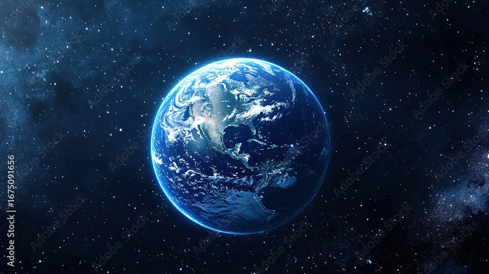 Fototapeta premium High-resolution_cinematic shot of glowing Earth