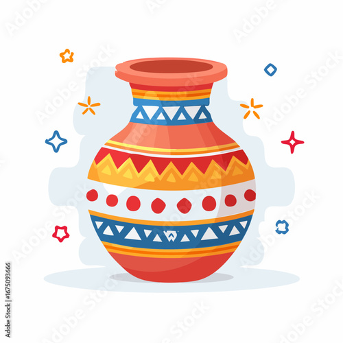 Ornate Decorative Vase With Geometric Pattern