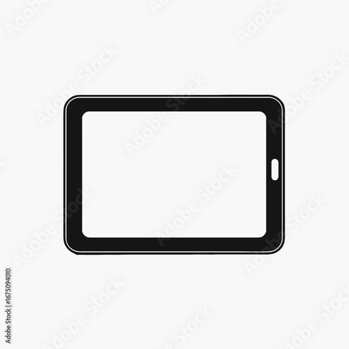 Minimalist tablet device showing modern technology and design with crisp silhouette