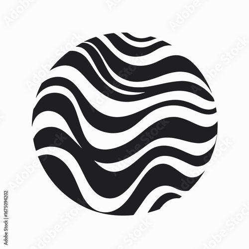 Flowing black and white curves create an abstract, eye catching design silhouette