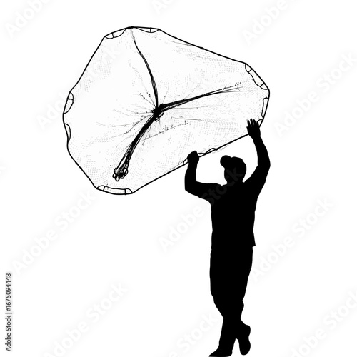man with fishing net