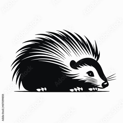 Striking porcupine quills graphic, a bold and memorable animal vector silhouette