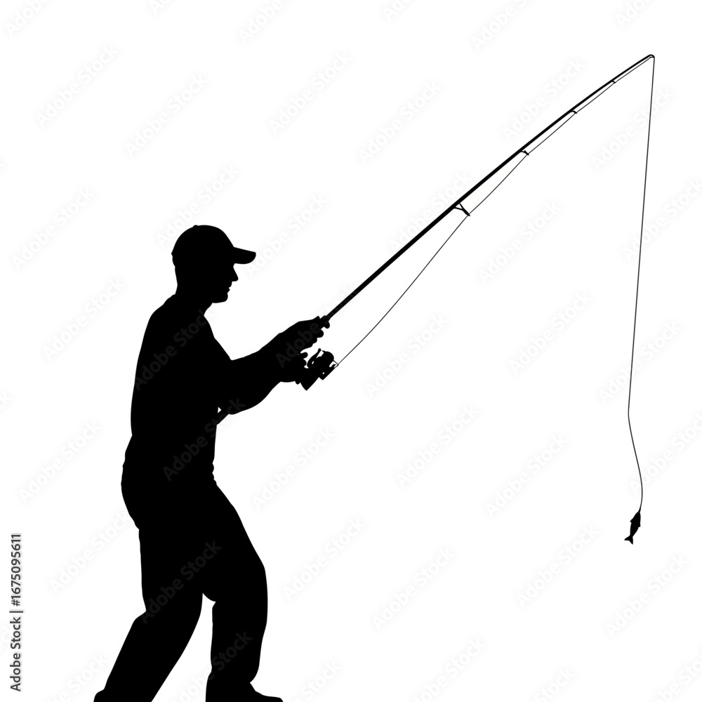 Obraz premium silhouette of a fisherman