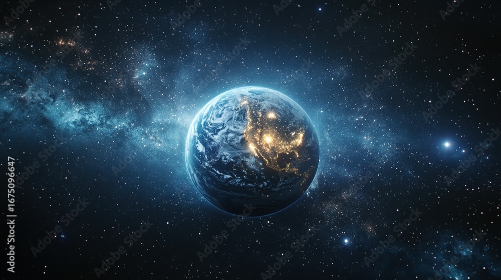 Obraz premium High-resolution_cinematic shot of glowing Earth